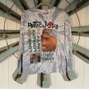 Chemistry Gray Tie-Dye Poetic Justice Long Sleeve Size Large